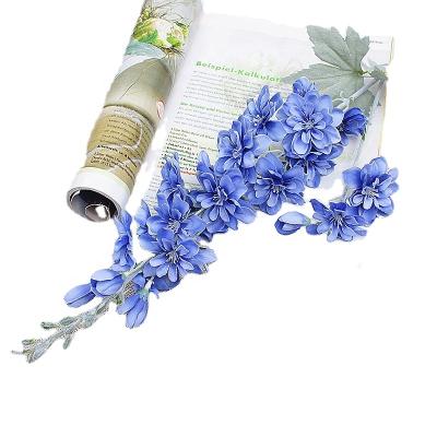 China Touch FL5401 Natural White Wedding Larkspur Silk Flower Hyacinth Artificial Violet Delphinium Flowers for sale