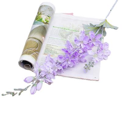 China FL5401 Touch FL5401 Natural Popular Single Stem Flower Artificial Flower 2 Large Bulk Silk Forks Violet Flower for sale