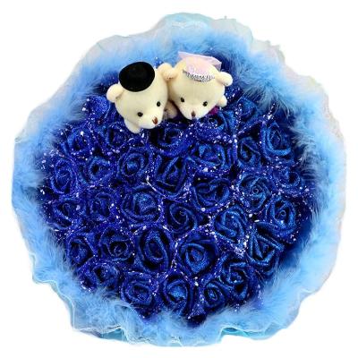 China Wholesale Artificial Flower Rose Bouquet from BQ1019 Natural Real Touch Plant for Wedding Decoration Home Decorative Simulation Silk Flowers for sale