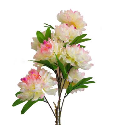 China BQ2003 Wholesale Touch Natural Real Plant Artificial Flower Peony Bouquet For Wedding Decoration Home Decorative Simulation Silk Flowers for sale