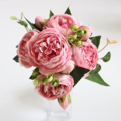 China BQ2005 Natural Wholesale Real Touch Artificial Flower Peony Flower Big Bouquets For Wedding Decoration for sale