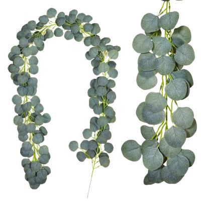 China Beautiful Artificial Flower PV1005 Green Plant Eucalyptus Vine Foliage Leaf Decorative Touch Decorative Leaves Wholesale Colorful Wedding Artificial Decor Real for sale