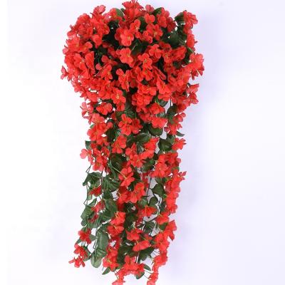 China Beautiful Artificial Flower FV1001 Large Fake Plastic Orchid Hydrangea Flower Wall Hanging Violet Wedding Balcony Decoration Colorful Silk Rattan Flower for sale