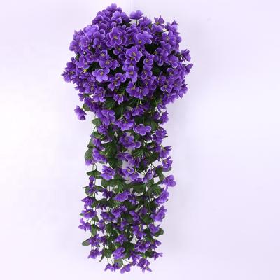 China FV1001 Beautiful Colorful Artificial Lily Vines Wall Hanging Flower Purple Rattan Used For Living Room Wall And Garden Decoration Flower Vine for sale