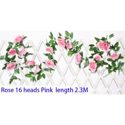 China Wholesale Decoration Garland Rose Vine For Garden Wedding Artificial Beautiful Colorful Artificial Flower Plant FV1003 for sale