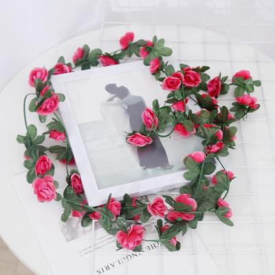 China Wholesale Decoration Garland Rose Vine For Garden Wedding Artificial Beautiful Colorful Artificial Flower Plant FV1004 for sale