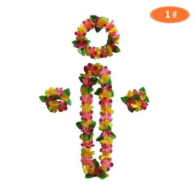 China WH1001 Wholesale High Quality Beautiful Colorful Artificial Flower Strings Artificial Hawaiian Garlands Flower Leis Flower Garlands for sale