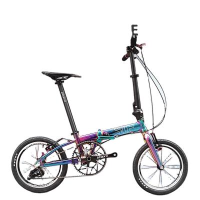 China Hot Selling Aluminum Alloy Adult Folding Bicycle Travel 16 Inch Long Bike Adjustable Outdoor Bicycles Aluminum Fold Bike for sale