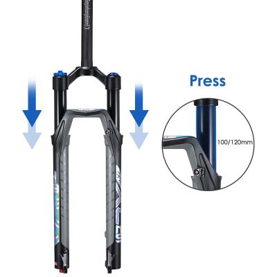 China Pneumatic System MTB Bike Front Fork Suspension Air 27.5/32 RL100mm 29er Inch Mountain Bike Fork For Bicycle Accessories for sale