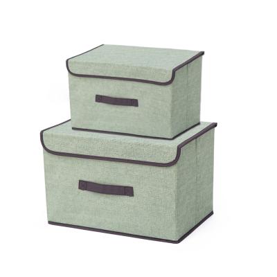 China Viable Wholesale Decorative Collapsible Cubes Nonwoven Fabric Clothes Storage Box With Lids for sale