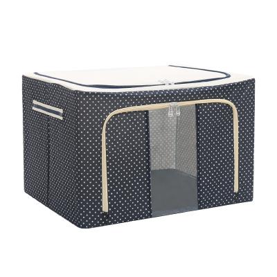 China Sustainable Home Storage And Finishing , Multiple Capacity Collapsible Fabric Storage Box With Lid for sale