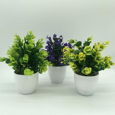 China Plastic Boxwood Rosemary Artificial Greenery from Mini Potted Plants Artificial Eucalyptus in pots Faux Potted Herbs for sale