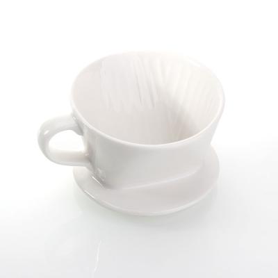 China Kundenspezifischer Kaffee Logo Espresso Ceramics V60 Dripper-Tropfenfänger-Filter-Schalen-Satz zu verkaufen