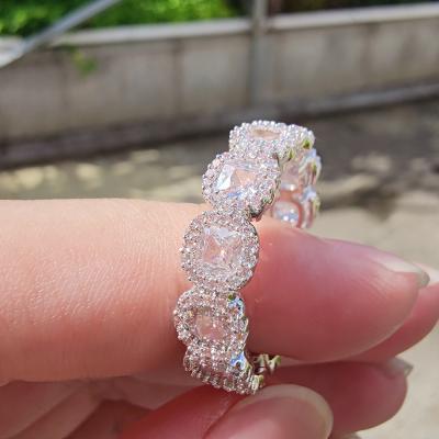 China Zircon Punk Gold Plating Europe and America Full Zircon Full Candy Plum Ring Hip Hop Ring Bling Ring Jewelry Wholesale for sale