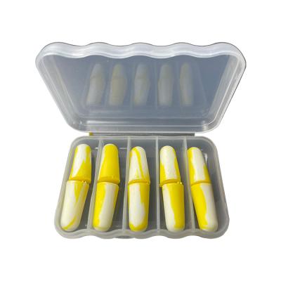 China Ployurethane Factory Price Elastic Swimming Earplugs With Custom Disposable Earplugs Silicone With Paper Box for sale