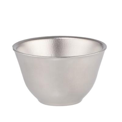 China Titanium Cup 35ml Double-Wall Bell Tea Cup Metal Titanium Pure Outdoor Titanium Healthy Milk Tea Cup for sale