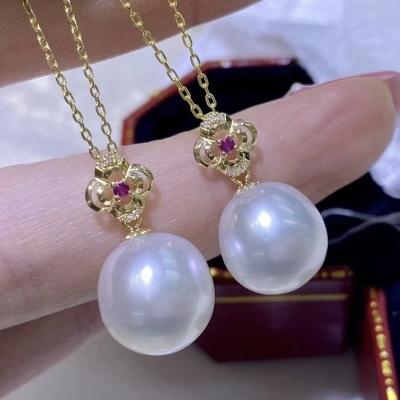 China P1015 10-11mm DIY CLASSIC Natural Freshwater Pearl Charm Pendant Necklace Accessory 925 Sterling Silver Jewelry For Women Without Chain for sale