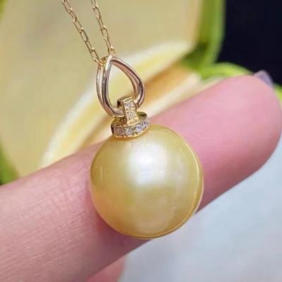 China P988 10-11mm DIY CLASSIC Natural Freshwater Pearl Charm Pendant Necklace Accessory 925 Sterling Silver Jewelry For Women Without Chain for sale