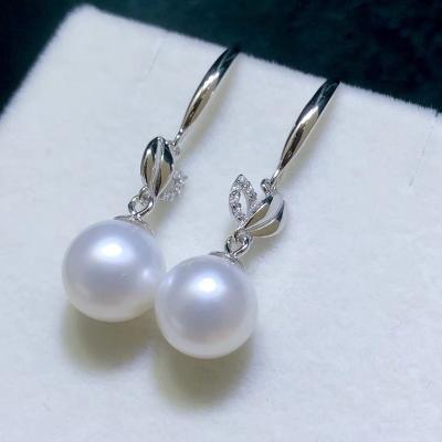 China FASHIONABLE E177 8-9mm DIY Pearl Charm Earrings Holder Natural Freshwater Accessory 925 Sterling Silver Gold Plated Jewelry For Women for sale