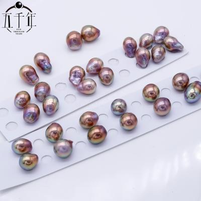 China Baroque Edison Freshwater Pearl Beads Earrings Rose Purple Color High Quality Love Wish Pearls For Jewelry High Luster Pearls for sale