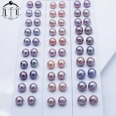 China 9-11mm Matched Freshwater Pearl Edison Pearl AAAA Grade Natural Color Loose Freshwater Pearl Purple / Orange Color Round Shaped for sale