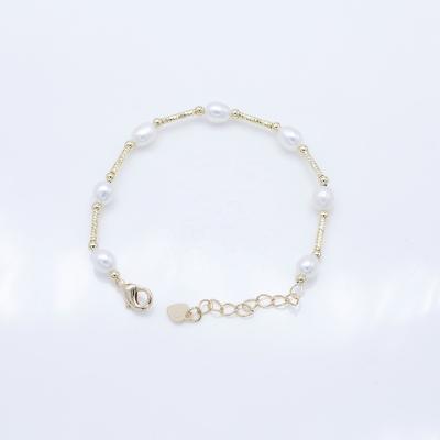 China 004B 6-7mm Genuine Pearl Bracelet FASHIONABLE Freshwater Adjustable Jewelry High Quality Real Gold Plated Pearl Bracelets Women Gift for sale