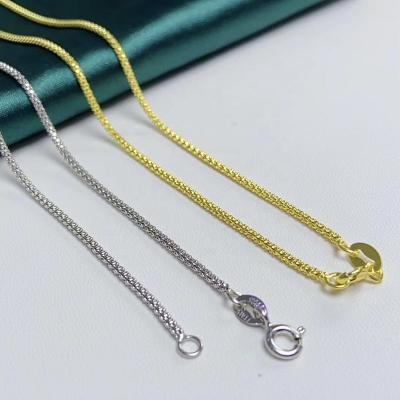 China FASHIONABLE N42 27inches/70cm Manufacturer 925 Sterling Silver Gold Plated 925 Chain Necklaces Silver Jewelry for sale