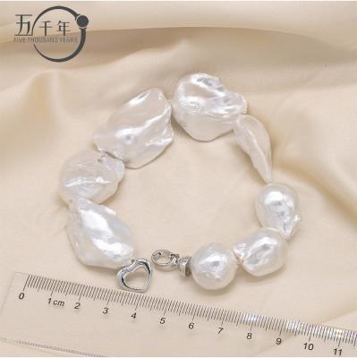 China Trendy Fine Baroque Pearl Jewelry Fashion Dyed Freshwater 12-20mm Large Size Natural Freshwater Pearl Bracelet For Women for sale