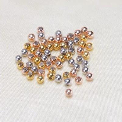 China TRENDY Adjustable Ball Bead With Silica 3mm Size For Bead Jewelry DIY Jewelry 925 Sterling Silver Gold Plated for sale