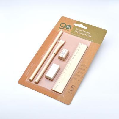 China ECO Recycled Paper Back To School ECO Stationery Set Kids Pens SA8000 Sedex SMETA 4 Pillar Factory Audit for sale