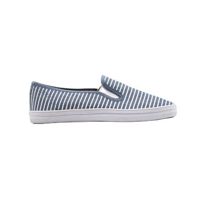 China Fashion Trend Mens Womens Blue And White Stripes Cotton Canvas Casual Sneakers Other Style Trendy Walking Shoes for sale