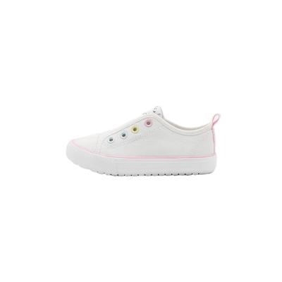 China Children's white canvas flat with rainbow candy supplies eyelets school sneakers kids girls tennis gym sports casual shoes for sale