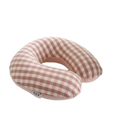 China Travel Nondisposable Portable U Shaped Pillow Memory Cotton Filled Airplane Sleep Nap Pillow Buckwheat Shell Neck Guard Pillow for sale