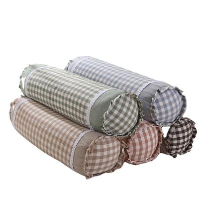 China Nondisposable washed herbal cotton plaid buckwheat shell candy thorn cervical pillow polypropylene can be taken apart and washed latex pillow for sale