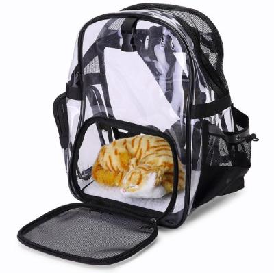 China Wholeale Fully New Breathable Solid Travel Pet Bag Travel Carrier Transparent Pet Backpack for Small Animals for sale