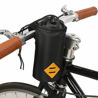 China Professional Bicycle Water Bottle Bag Convenient Stylish Black Bike Handlebar Bag Organizer Bike Water Bottle Bag Bike Handlebar Bag for sale