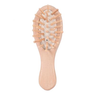 China Wooden Cushioned Detangle Paddle Massaging Hair Brush Hair Scalp Massage Comb Travel Purse Waist for sale