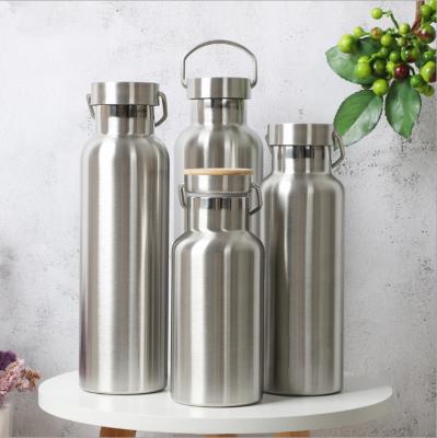 China Sustainable Stainless Steel Water Bottle , Insulated Stainless Steel Water Bottle Bamboo Lid for sale