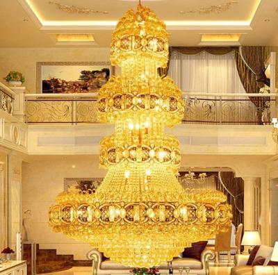 China Modern Decoration Indoor Lighting Customize Luxury Large Hotel Lobby Crystal Pendant Lighting Villa Lobby Crystal Chandelier Light for sale