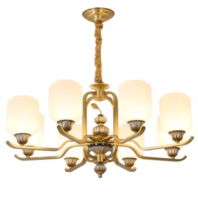 China Modern Decoration American Luxury Copper Chandelier Dining Room Indoor Lighting European Pendant Ceiling Lamp for sale