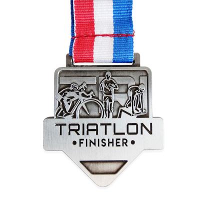 China China Custom Stamped Brass Sports Awards Triathlon Medals for sale