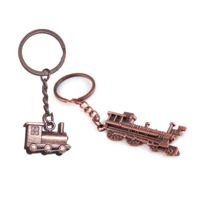 China Custom Metal Antique Copper Metal Train Keepsake Keychains for sale