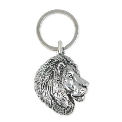 China Wholesale Silver Plated Metal Pewter Lion Key Chain for sale