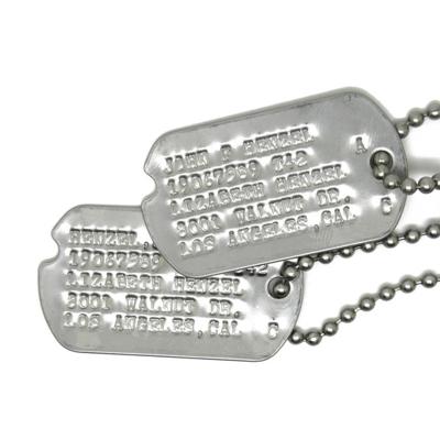 China Europe Custom Text Logo Silver Plated Military Survivor Personalized Dog Tag for sale