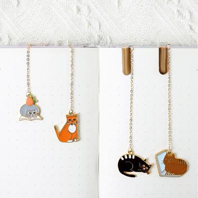 China Custom Cute China Animal Metal Charm Korean Enamel Clip Bookmark for sale