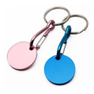 China Cheap Personalized Metal Key Chain Blank Trolley Token Coin Keychain for sale