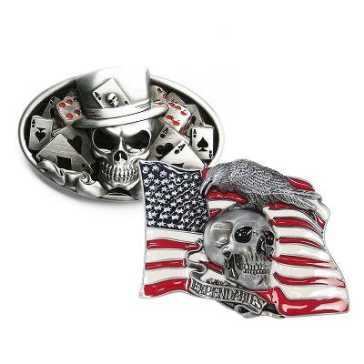 China Custom style cusomized enamel skull belt buckle for men for sale