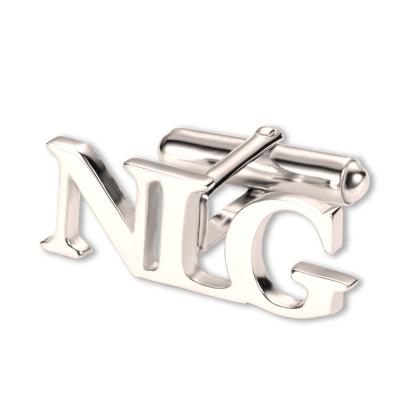 China Custom Brass Cufflinks Cut Name Letter Stainless Steel for sale