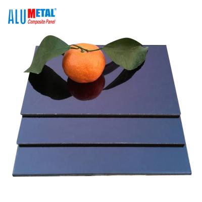 China Black Color Aluminum Composite Panel ACP Material Decorative Hardware Mirror And Sign Material Mirror Sheet for sale