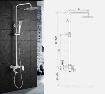 China New Modern Type Space Aluminum Polished Modern Bathroom Faucet Hand Rain Shower Set for sale